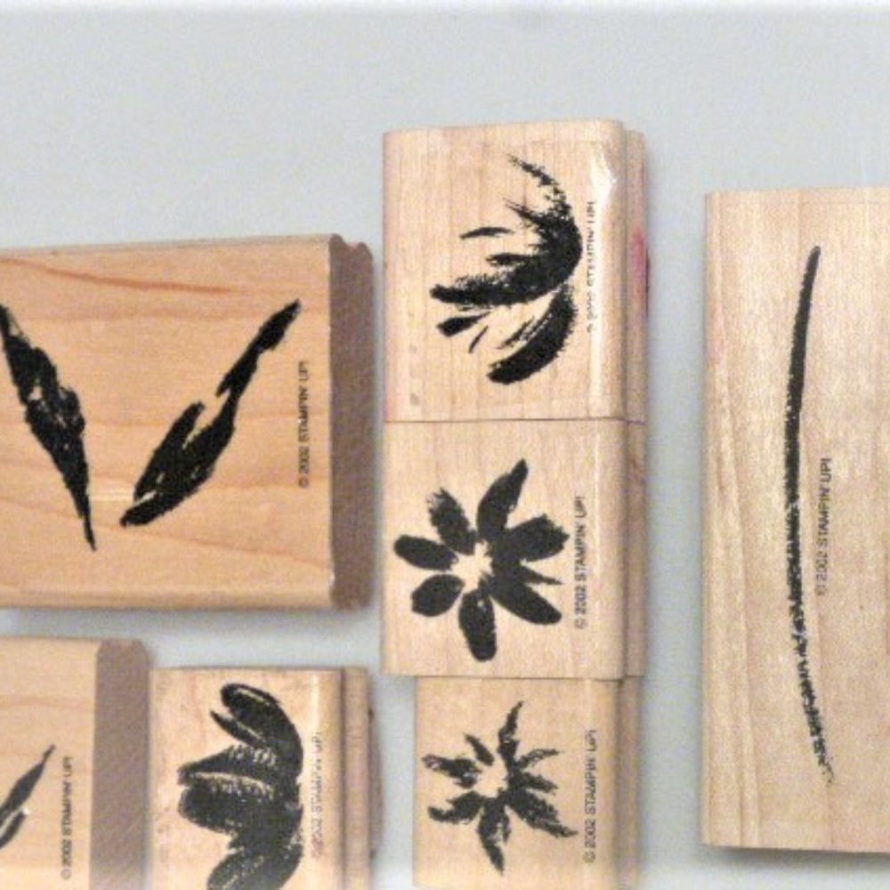 8x Lot of STAMPS 2002 by Stampin' UP Scrapbook Stamp Abstract Flower Handmade
